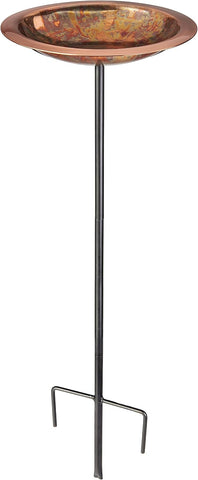 Good Directions Fired Copper Bird Bath on Garden Pole 13"