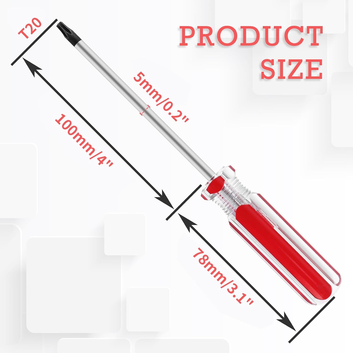 Bonsicoky T20 Torx Security Screwdriver with Magnetic Tip, 178mm/7"