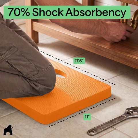 GORILLA GRIP® Extra Thick Foam Kneeling Pad for Gardening, 17.5x11 Orange