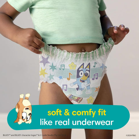 Pampers Easy Ups Boys & Girls Bluey Potty Training Pants - Size 5T-6T, 80 Count, Training Underwear (Packaging May Vary)