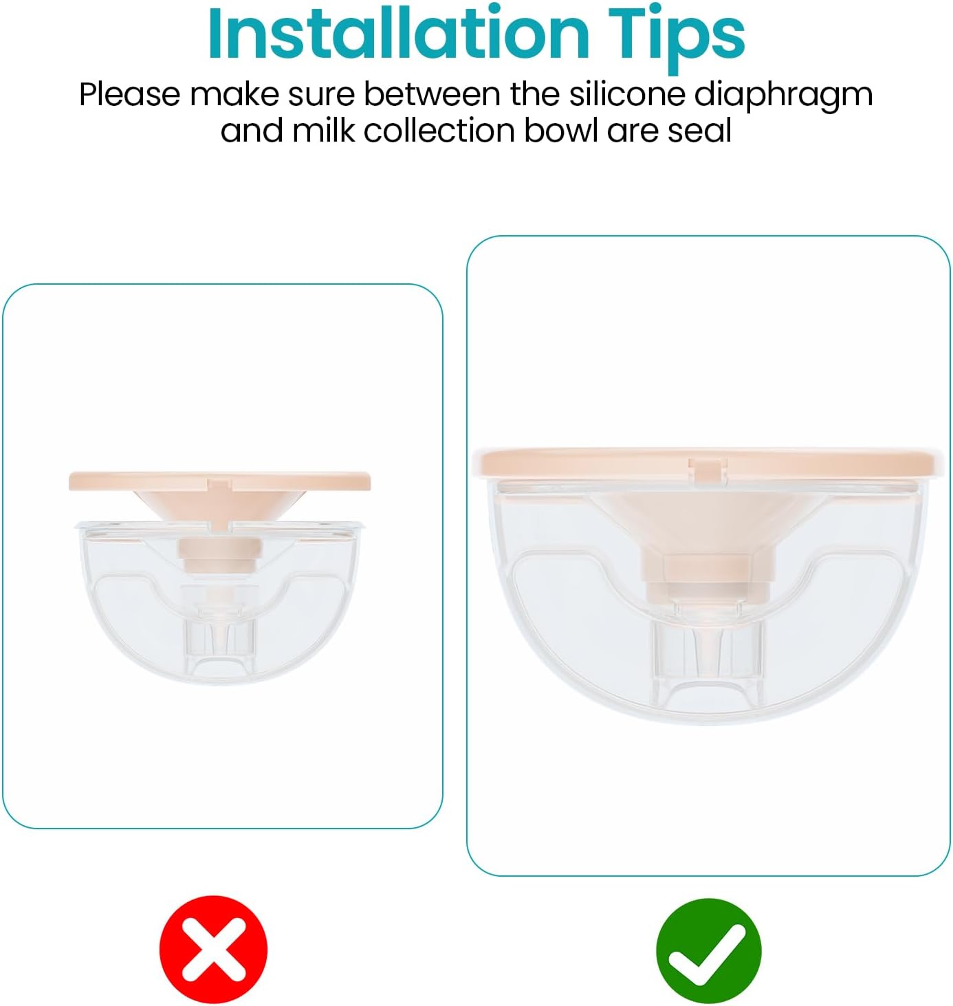Paruu P16 Replacement Full Set Collector Cup, Only Compatible with P16 Wearable Breast Pump (150ml, 24mm Flange), Original Accessories（Nude, 1 Set
