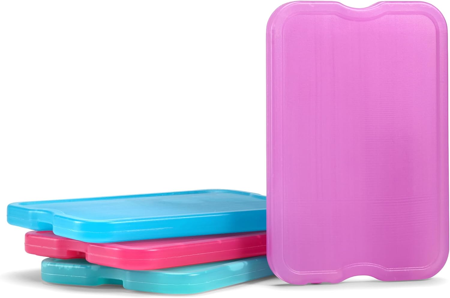 Cool Coolers by Fit & Fresh 4 Pack XL Slim Ice Packs, Quick Freeze Space Saving Reusable Ice Packs for Lunch Boxes or Coolers