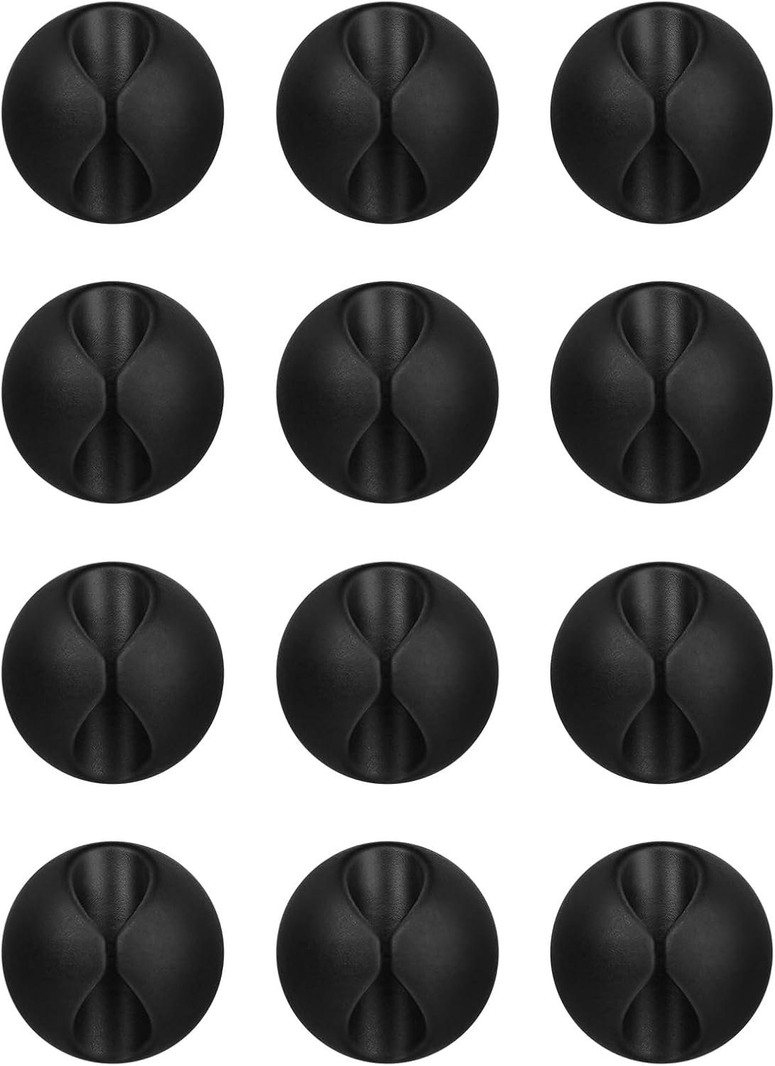 Flezoo 12PCS Black Adhesive Cable Clips Cord Organizer for Wire Management
