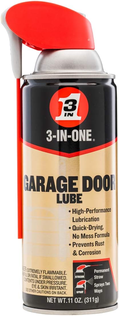 3-IN-ONE Garage Door Lubricant with SMART STRAW SPRAYS 2 WAYS, 11 OZ