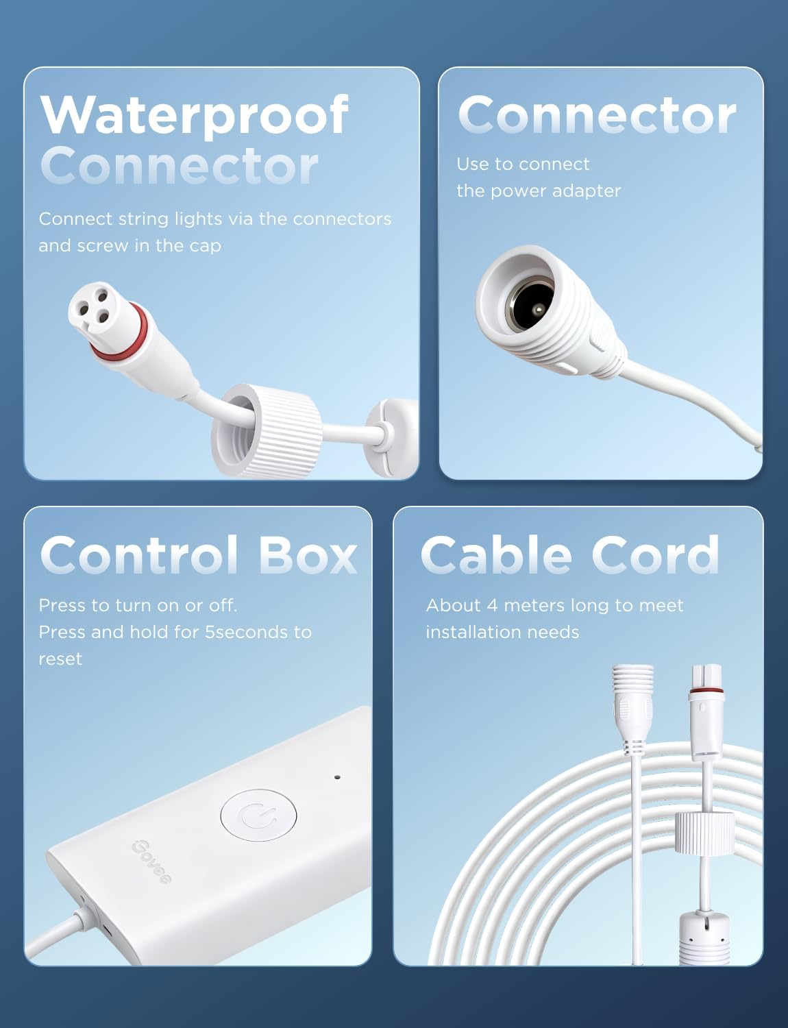 Govee Control Box for Govee Permanent Outdoor Lights 2, White