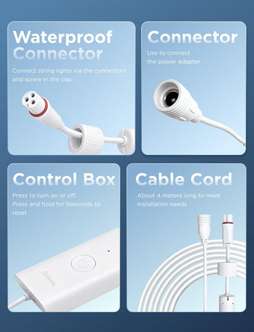 Govee Control Box for Govee Permanent Outdoor Lights 2, White