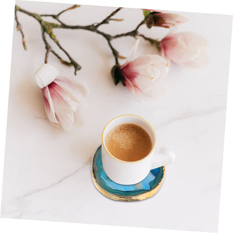 Unomor 3pcs Jade Coaster Agate Coasters for Drinks Coasters for Coffee Table Green Home Decor Tea Coaster Coffee Coasters Coffee Cup Rack Marble Coaster Natural Rough Agate Core Pad
