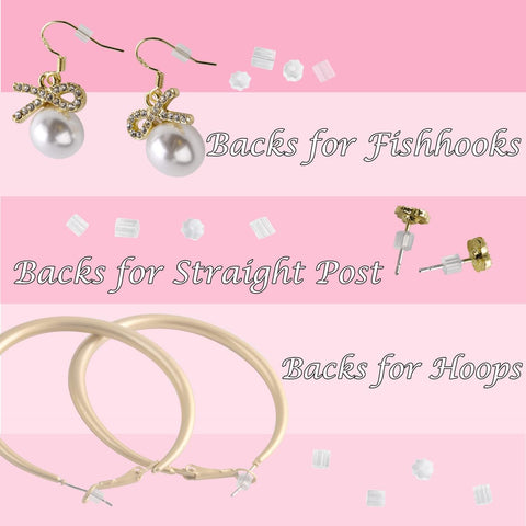 Earring Backs Replacements, Silicone Earring Backs, Soft, Clear, 1000PCS