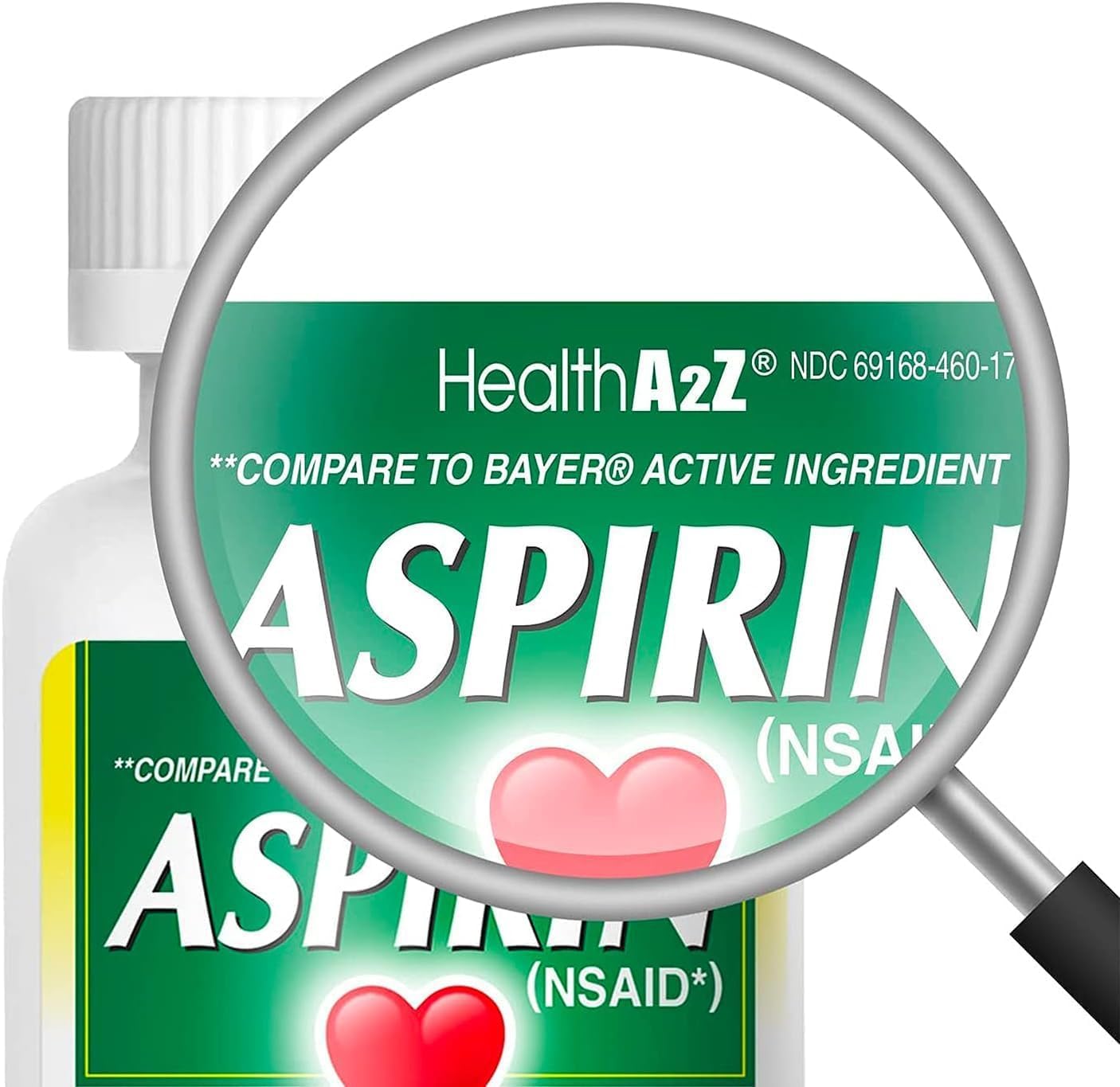 HealthA2Z® Aspirin 81mg Low Strength Enteric Coated, Pain & Fever, 300 Ct