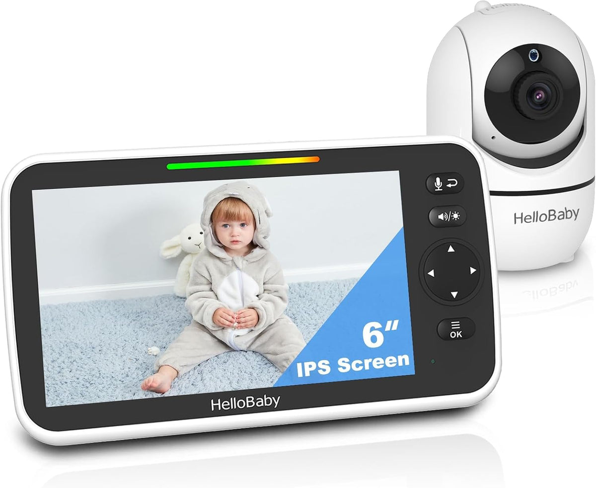 HelloBaby 6" No WiFi Video Baby Monitor with Camera Audio, 33H Battery