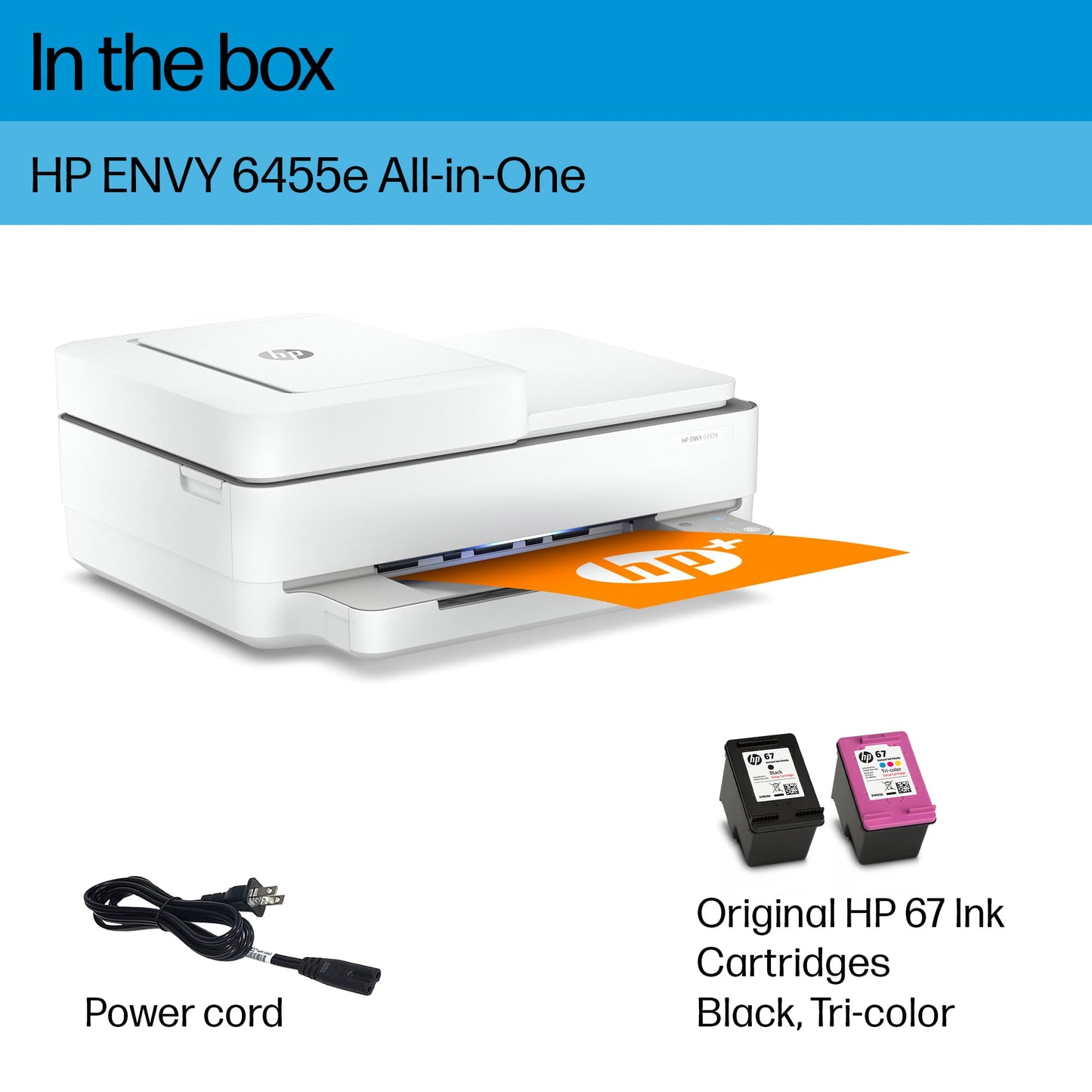 HP ENVY 6455e Wireless Color Inkjet Printer, Print, scan, copy, Easy setup, Mobile printing, Best for home, Instant Ink with HP+ (3 months included),white