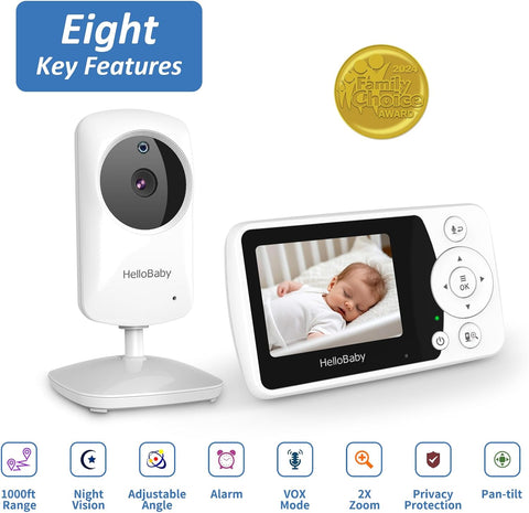 HelloBaby 2.4" Video Baby Monitor with Camera and Audio