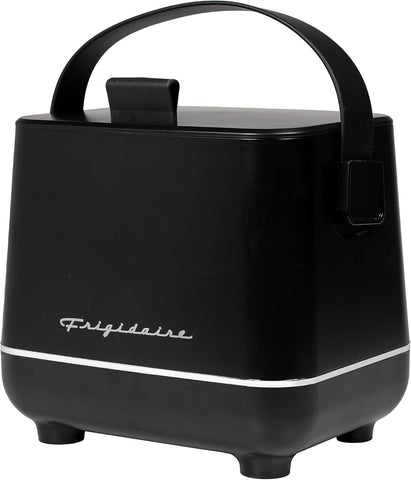 Frigidaire EFMIS308 Top Opening 6 Cans/4L Beverage Insulated Fridge Or Cooler Up To 8 Hrs, With Wall And Car Outlet (Black) (Renewed)
