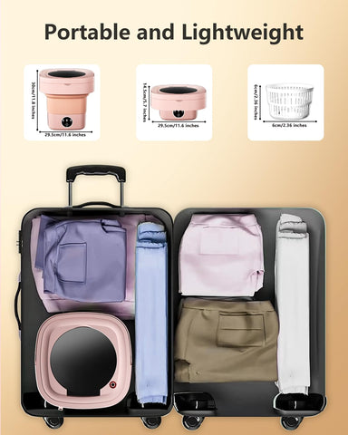 Portable Washing Machine, 9L Mini Laundry Washer with 3 Modes Cleaning for Underwear, Baby Clothes, Sock, Small Delicates. Foldable Washer and Dryer Combo for Apartment, Home,Hotel, Camping,RV(Orange)