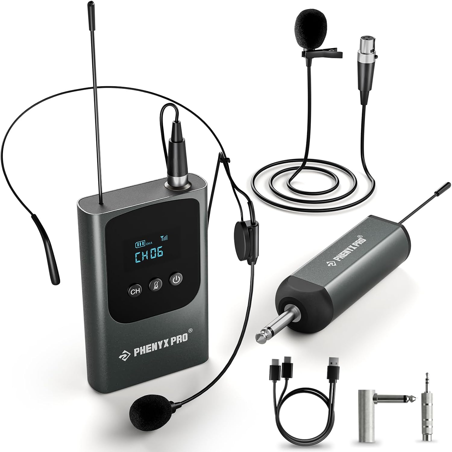 Phenyx Pro Single Digital Headset/Lapel/Lavalier Microphone System PDP-1-1B