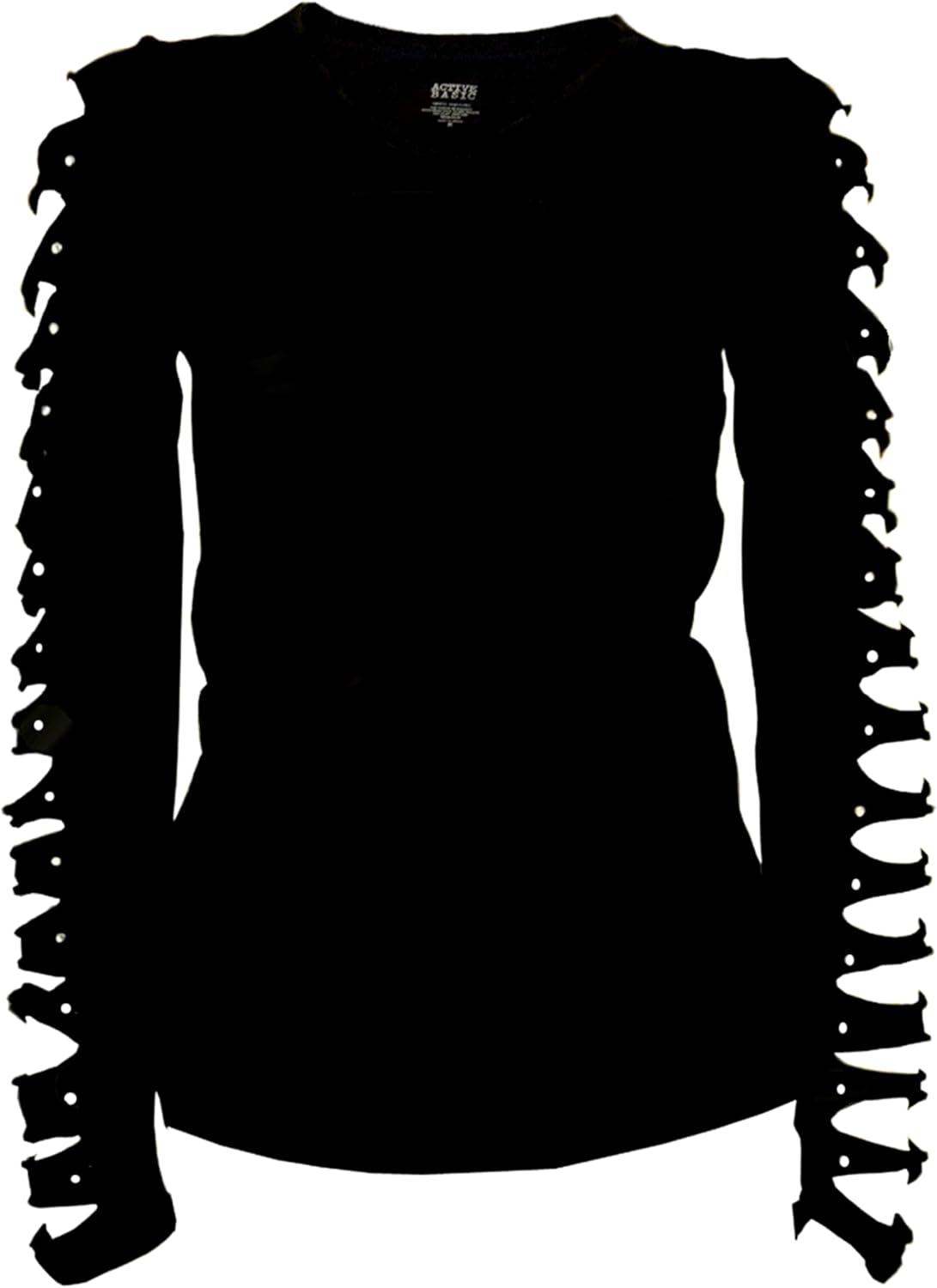 Long Angel Wings Bling Rhinestones T-Shirt Ripped Cut Out, Sassy Classy Cute Sexy Graphic Long