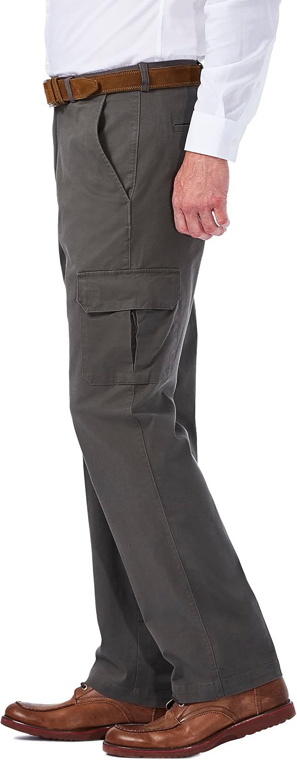 Haggar Men's Comfort Stretch Classic Fit Flat Front Cargo Pant - Regular and Big & Tall Sizes