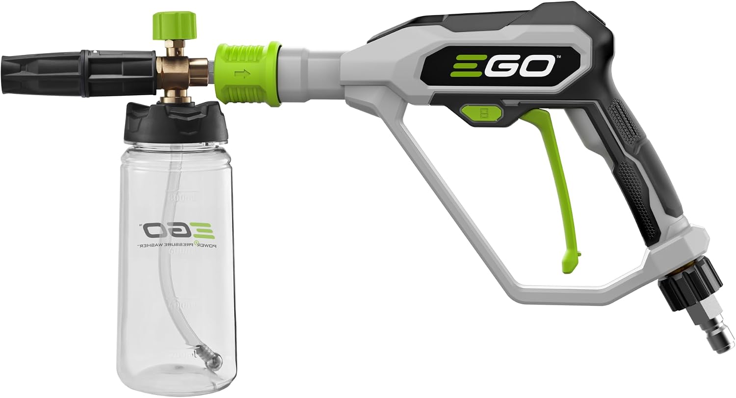 EGO Power+ Premium Brass Foam Cannon with Foam Control Knob and Nozzle Adjustment, Compatible with 3200PSI Pressure Washer HPW3200/HPW3204-2 - AFC3200
