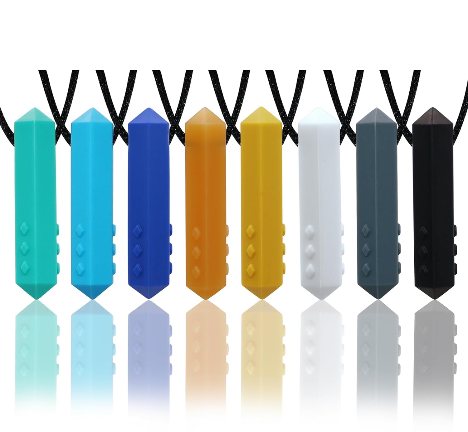 Chewy Necklace Sensory Boys and Girls, 8 Pack Autism Chew Toys for Kids