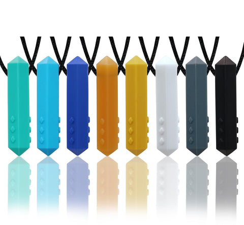 Chewy Necklace Sensory Boys and Girls, 8 Pack Autism Chew Toys for Kids