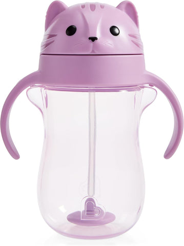Munchkin Any Angle Weighted Straw Toddler Sippy Cup, 10 oz, Purple
