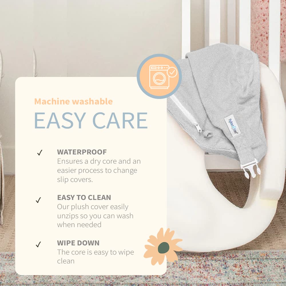 My Brest Friend Nursing Pillow - Deluxe - Enhanced Comfort w/ Slipcover - Ergonomic Breastfeeding Pillow For Ultimate Support For Mom & Baby - Adjustable Pillow W/ Handy Side Pocket, Evening Grey