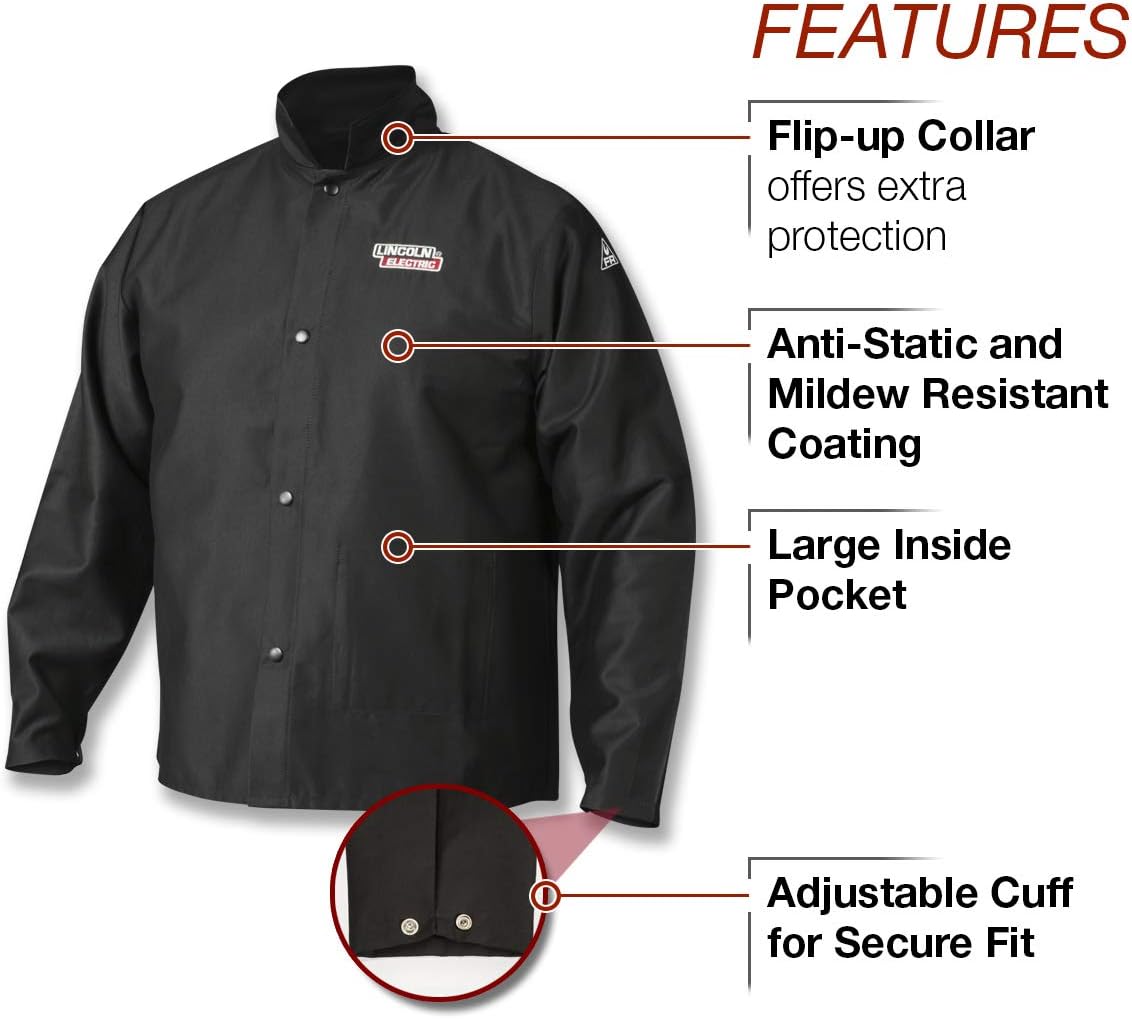 Lincoln Electric Premium Flame Resistant (FR) Cotton Welding Jacket | Breathable | K2985