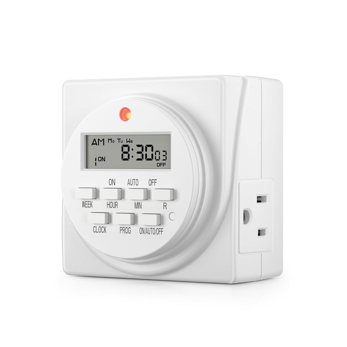 BN-LINK Indoor 7-Day Programmable Digital Timer Outlet, 2 Outlets, 1 Pack