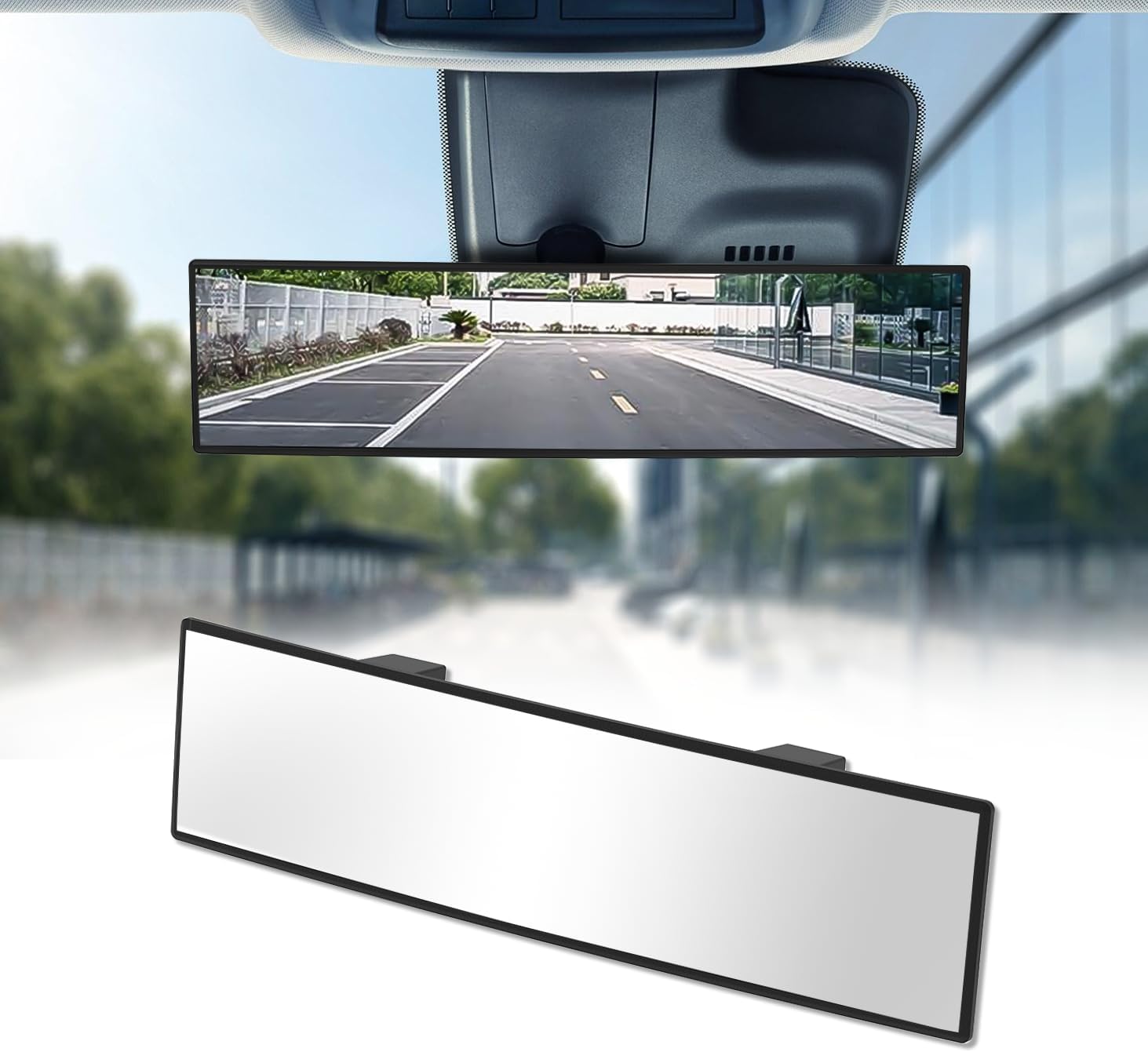 12 Inch Chrome Coat Anti-glare Wide Angle Rear View Mirror 2 Pack