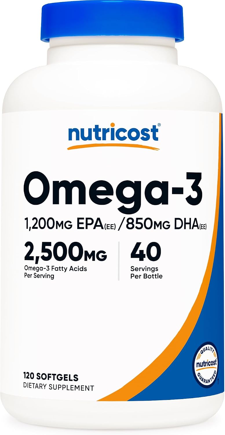 Nutricost Omega 3 Fish Oil (2500MG) 120 Softgels, 40 Servings