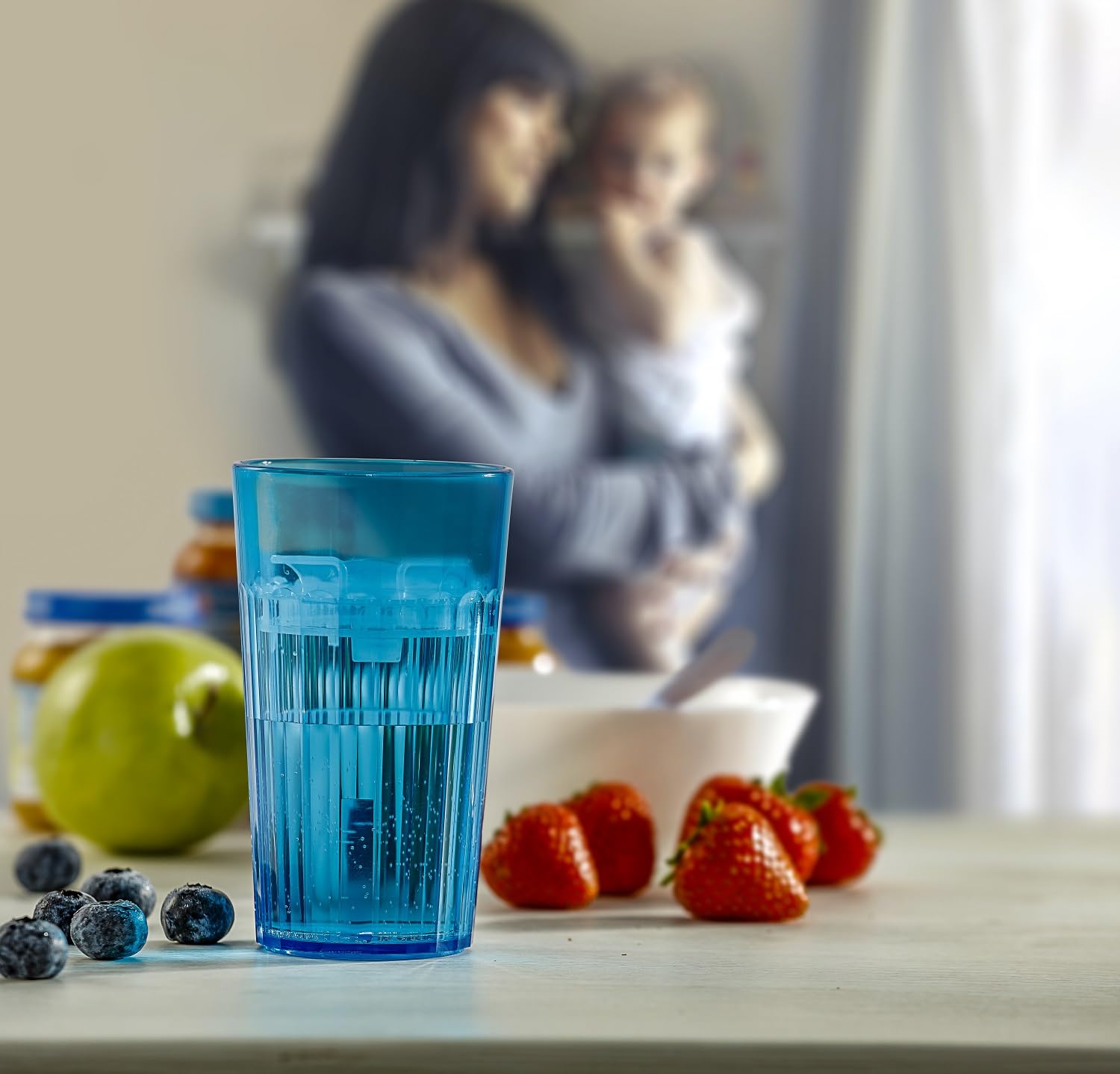Reflo Smart Cup Bundle (Blue 1-Pack) Montessori Weaning Training for Toddlers, Slow-Spill Open-Cup Design, 360 Rim Flow-Control, Made in USA, BPA-Free, E-Guide via QR Code