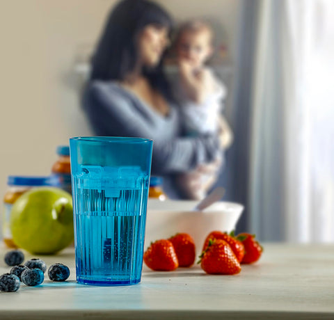 Reflo Smart Cup Bundle (Blue 1-Pack) Montessori Weaning Training for Toddlers, Slow-Spill Open-Cup Design, 360 Rim Flow-Control, Made in USA, BPA-Free, E-Guide via QR Code