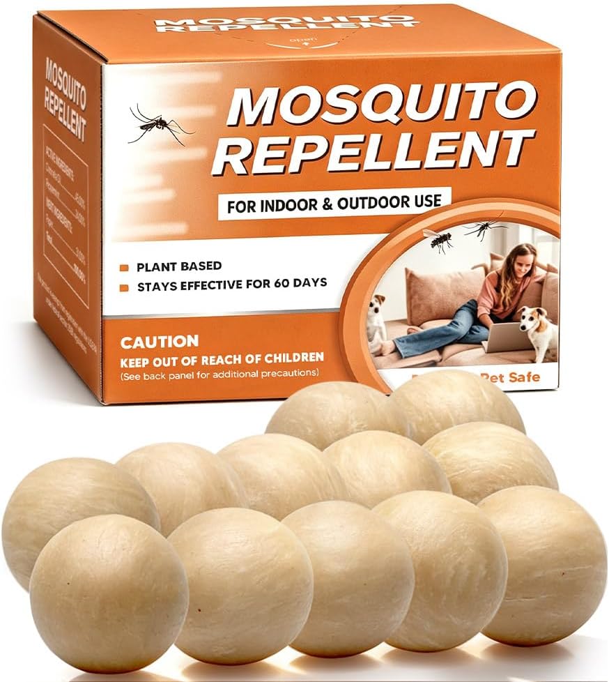 Mosquito Repellent Outdoor Patio, Indoor Mosquito Repellent Balls 12 Packs