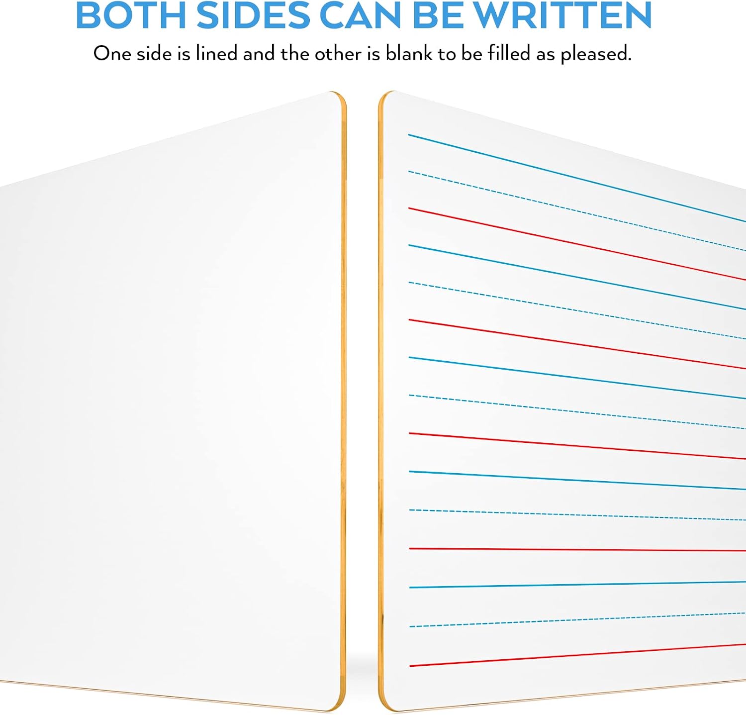 Nicpro Dry Erase Board with Lines 12 x 16 in, 2 Pack Kid Double Sided Lined