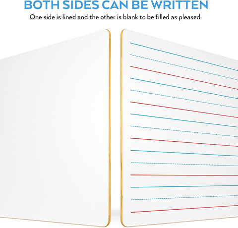 Nicpro Dry Erase Board with Lines 12 x 16 in, 2 Pack Kid Double Sided Lined