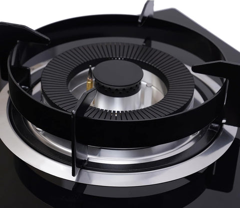 2-Burner Gas Stove 4.2KW & 5.2KW Dual Burners, Drop-in Propane Gas Cooker Tempered Glass, Flameout Protection for Home Kitchens and RVs