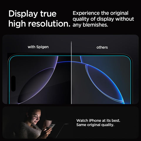 Spigen Tempered Glass Screen Protector [GlasTR EZ FIT] designed for iPhone 16 Pro [2 Pack]