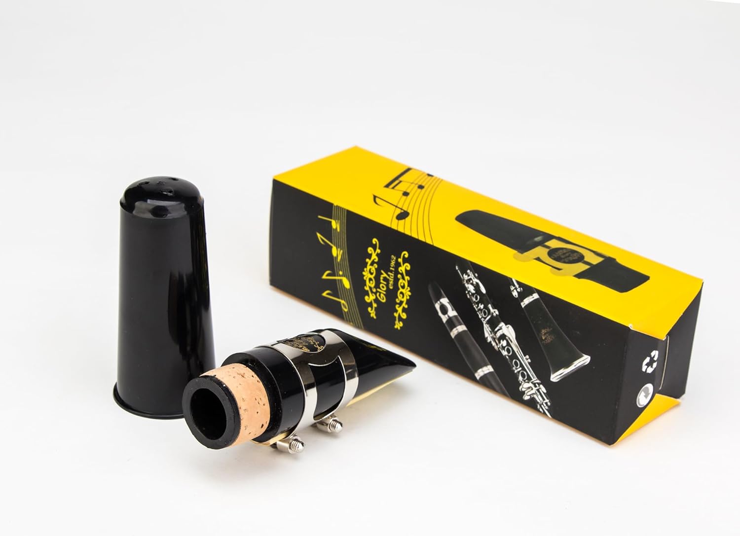 Glory Clarinet Mouthpiece Kit with Ligature,one reed and Plastic Cap,Black