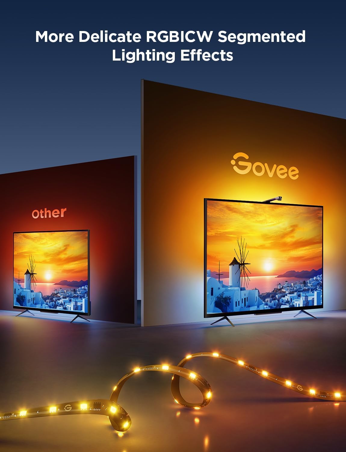 Govee TV Backlight 3 Lite, 16.4ft LED Strip Lights Sync with 75-85 Inch TVs