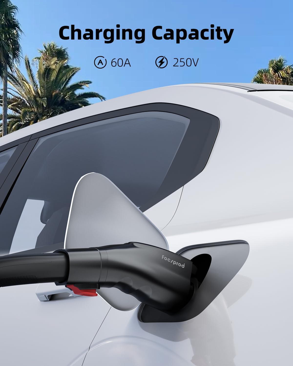 FOCSPROD for Tesla to J1772 Charger Adapter, Max 60A 250V for NACS to J1772 Electric Vehicles Charging Adapter Compatible with Tesla Mobile/Wall Connectors, Destination Chargers -UL 2252