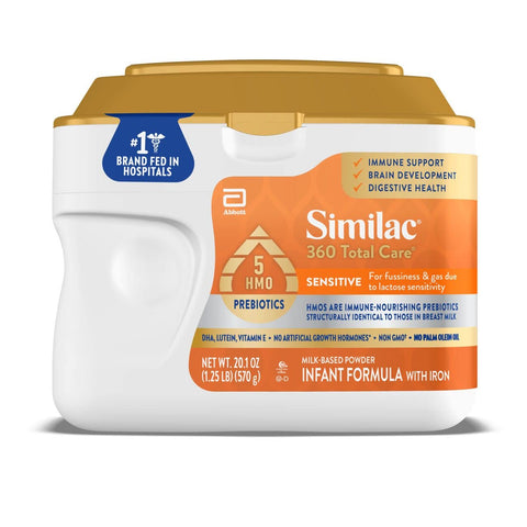 Similac 360 Total Care Sensitive Baby Formula Powder, 5 HMO Prebiotic Blend