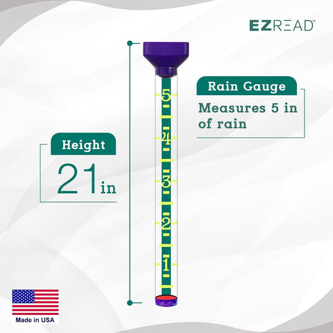 Headwind EZRead 21” Giant Professional Outdoor rain Gauge, USA Made Heavy Duty All Weather Freeze Proof Stake or mountable with Float, Violet (820-1002VIO)
