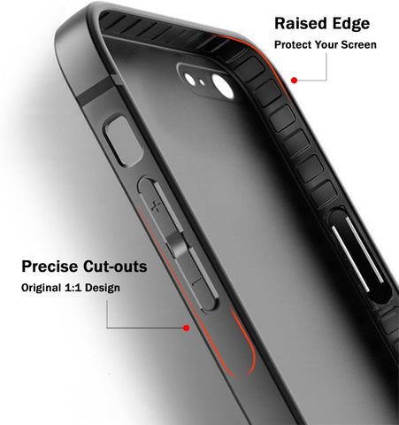TENOC Phone Case Compatible with iPhone 6 & iPhone 6s, Black Case Anti-Fingerprint Protective Bumper Matte Cover for 4.7 Inch