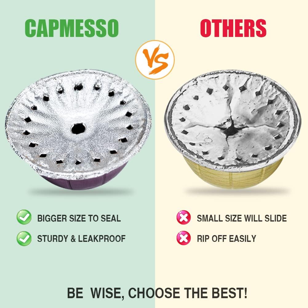 CAPMESSO Aluminum Foil Lids for Reusing All Nespresso Vertuo Pods,200/Pack