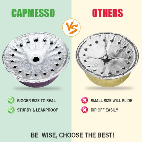 CAPMESSO Aluminum Foil Lids for Reusing All Nespresso Vertuo Pods,200/Pack