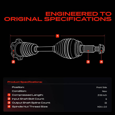 A-Premium Front Driver or Passenger Side CV Axle Shaft Assembly