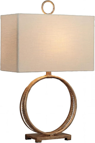 Signature Design by Ashley Table Lamp, 28 Inch, Gold, Rectangle Shade