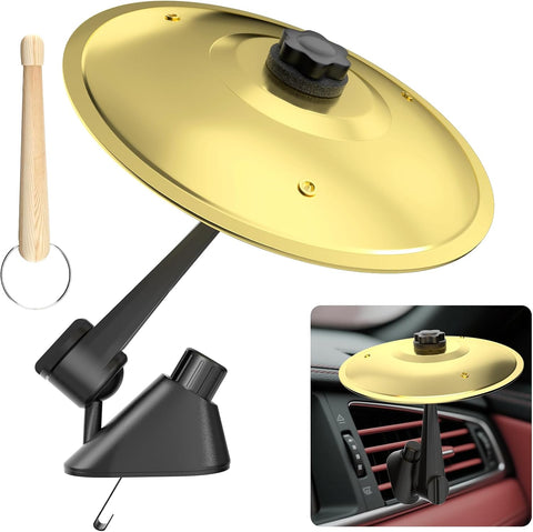 Car Cymbal Air Vent, Mini Car Crash Cymbals, Add Fun to Your Drive with Car Drum | A Great Gift For Drummers And Music Lovers | All Vehicle Types (Gold, 5.5 Inch)