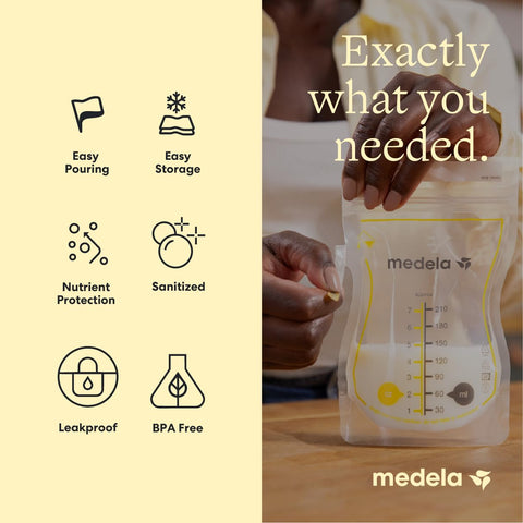 Medela Easy Pour Breast Milk Storage Bags, 100 Count, 7 oz/210 ml