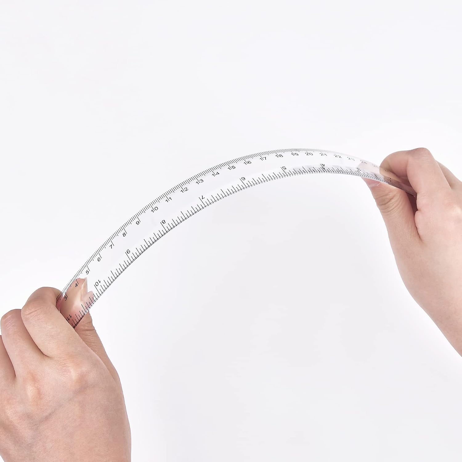 Unjoo Clear Plastic Ruler 12 Inch Straight Rulers, for School, Office, 2pcs